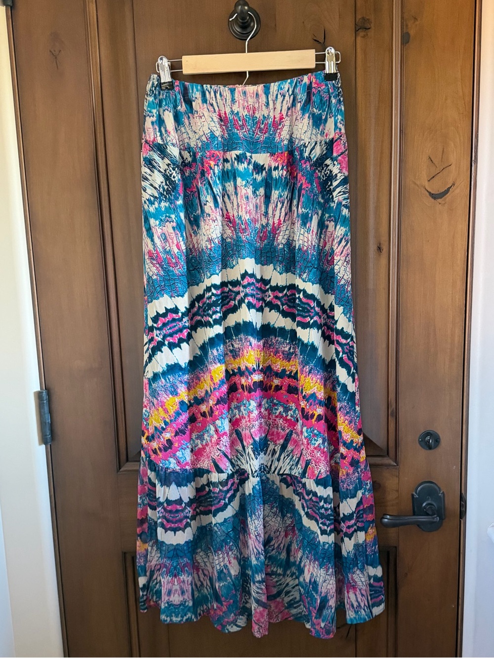 Sea 100% Silk Multicolor Tie-Dye Maxi Skirt
